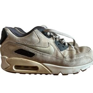 Nike Air Max 90 Suede Sneakers Taupe Beige Black 818598-200 Women’s Size 8.5